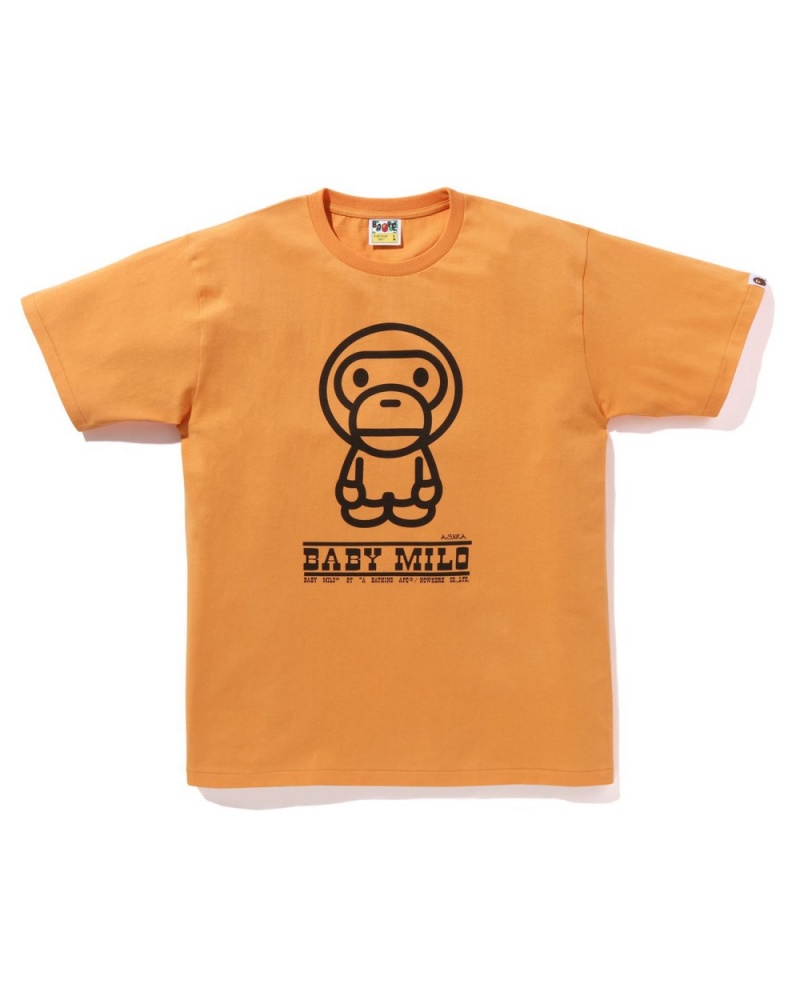 T Shirts Bape Classiche Baby Milo Orange Homme | GTP-70920379