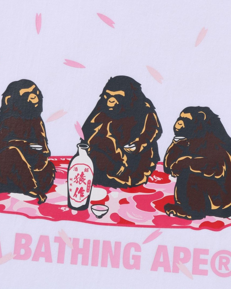 T Shirts Bape Sakura Viewing Blanche Homme | OZU-10259472