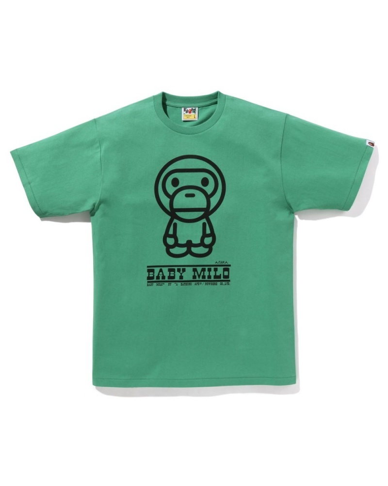 T Shirts Bape Classiche Baby Milo Turquoise Homme | HXT-30349693