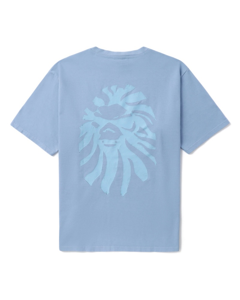 T Shirts Bape Logo embroidered Bleu Clair Homme | LXB-56418125