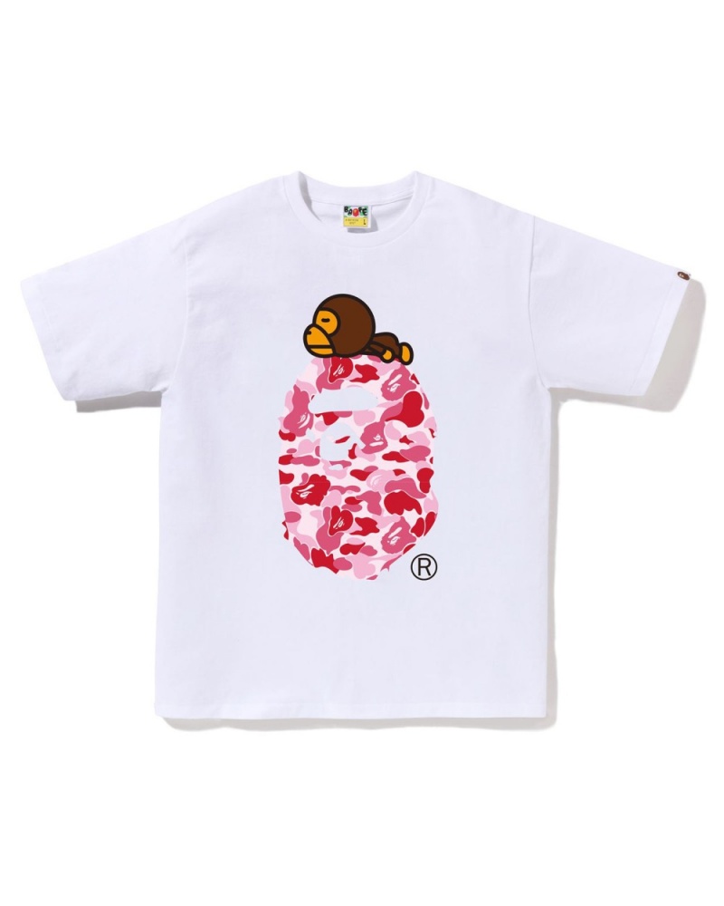 T Shirts Bape Abc Camo Milo on Big Ape Blanche Homme | JBD-17115691