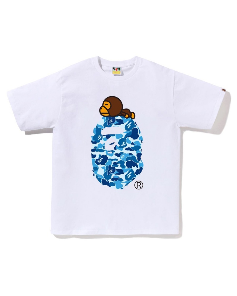 T Shirts Bape Abc Camo Milo on Big Ape Blanche Homme | LAH-20357101