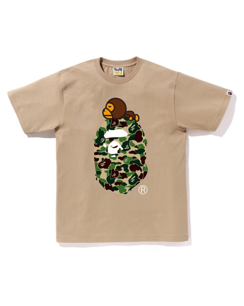 T Shirts Bape Abc Camo Milo on Big Ape Beige Homme | NRN-47072703