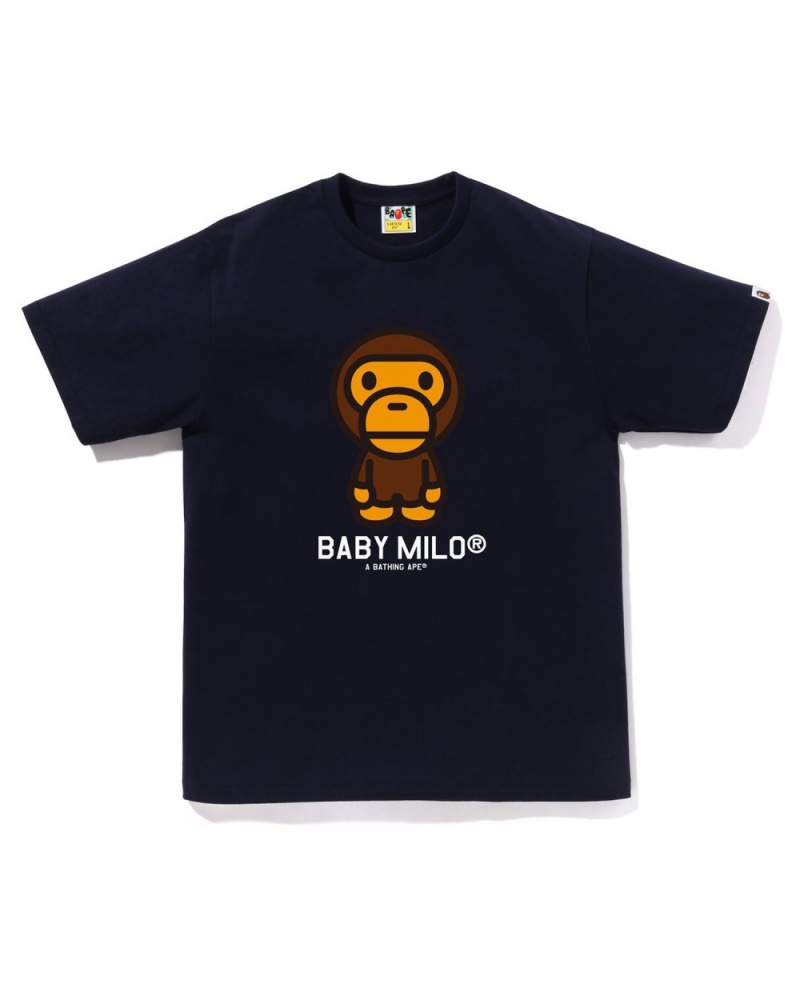 T Shirts Bape Baby Milo Bleu Marine Bleu Homme | NTG-98269004