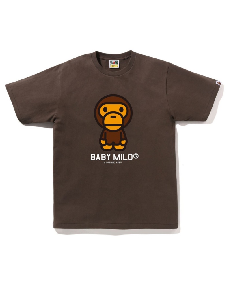 T Shirts Bape Baby Milo Marron Homme | ZRA-62070127