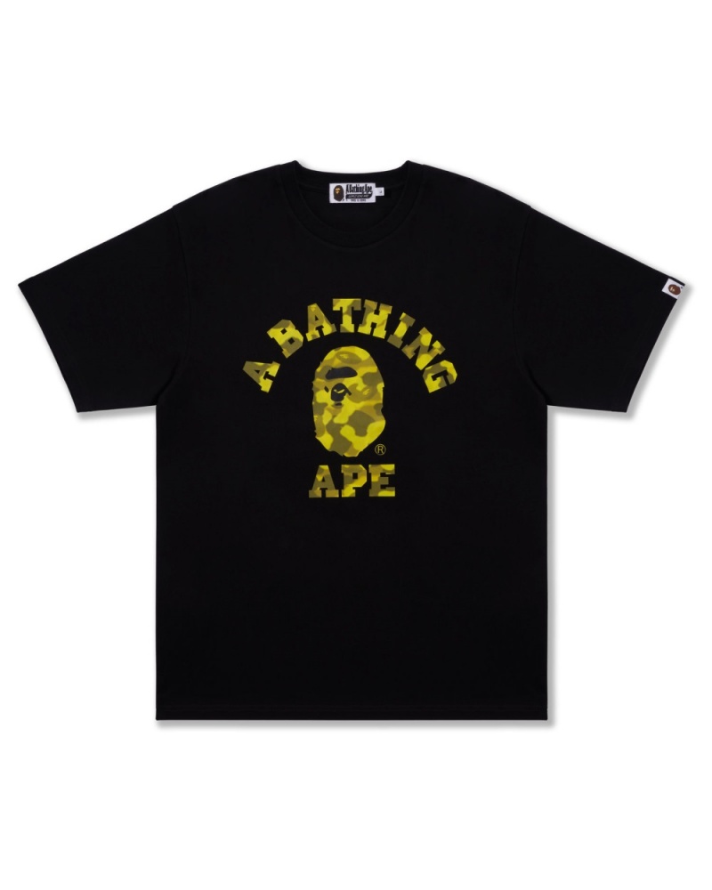 T Shirts Bape Radiation Camo College Noir Homme | MVH-63724997