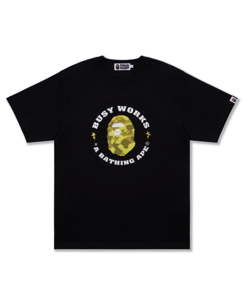 T Shirts Bape Radiation Camo Busy Works Noir Homme | GBG-08860538