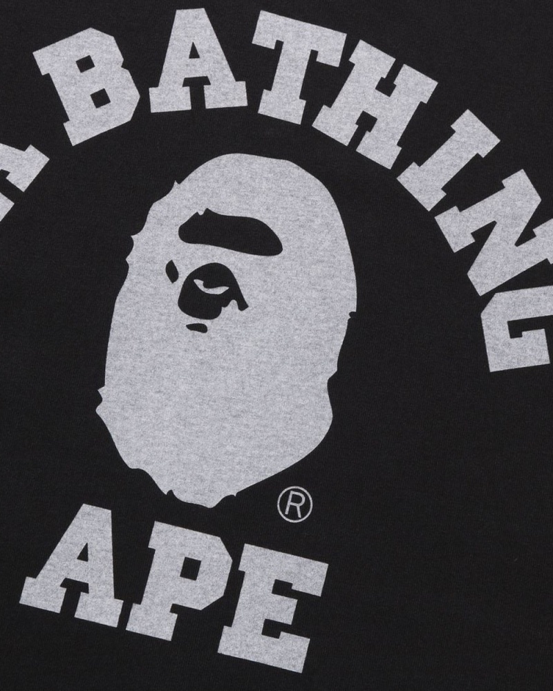 T Shirts Bape College Overdye Noir Homme | MAP-42785498