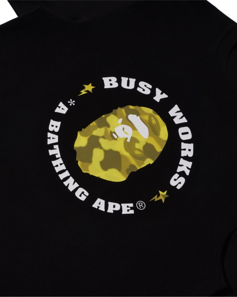 T Shirts Bape Radiation Camo Busy Works Noir Homme | GBG-08860538