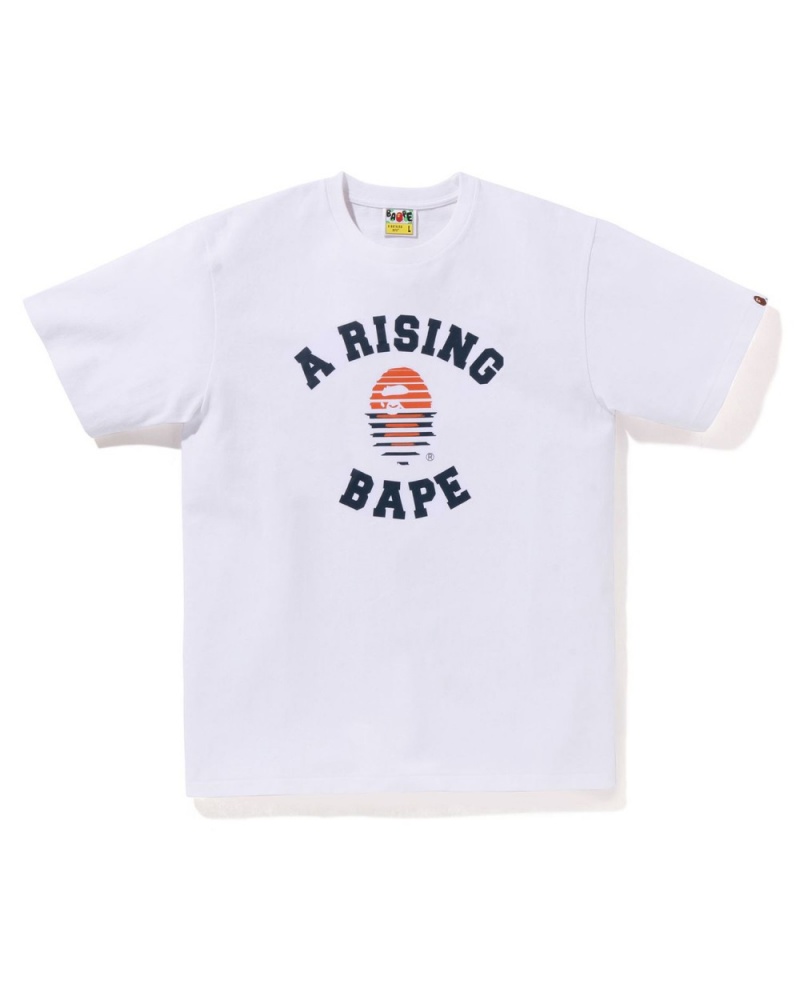 T Shirts Bape A Rising Blanche Homme | YRN-21019045