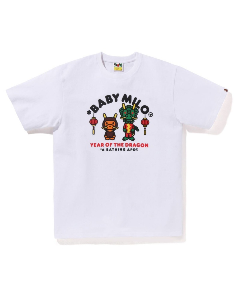 T Shirts Bape Year of the Dragon Baby Milo Blanche Homme | KYY-22283503