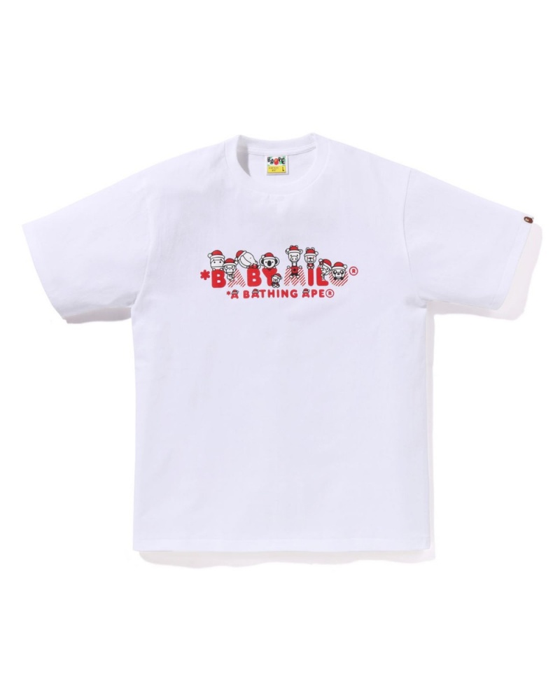 T Shirts Bape Christmas Baby Milo Blanche Homme | QFX-63479742