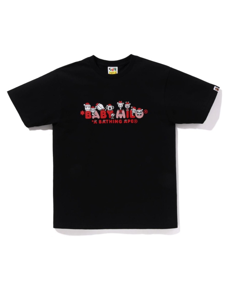 T Shirts Bape Christmas Baby Milo Noir Homme | RXS-80159448