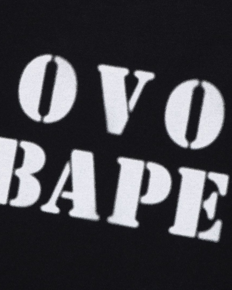 T Shirts Bape X OVO Stencil Logo Noir Homme | WPT-08937695