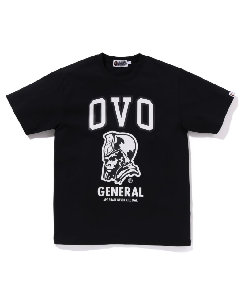 T Shirts Bape X OVO General Noir Homme | VGT-80019781