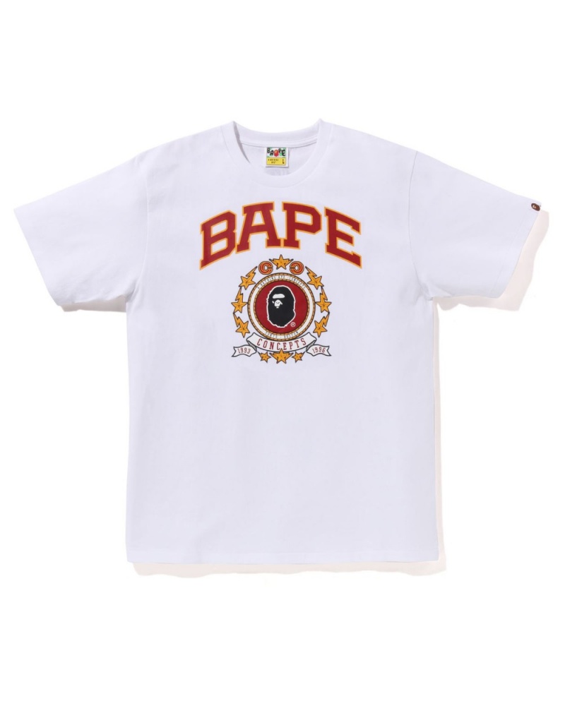 T Shirts Bape X CONCEPTS Emblem Blanche Homme | XDR-03380741