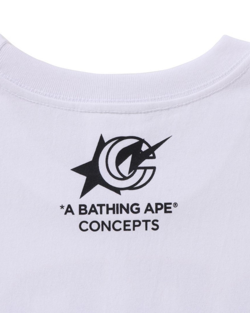 T Shirts Bape X CONCEPTS Emblem Blanche Homme | XDR-03380741