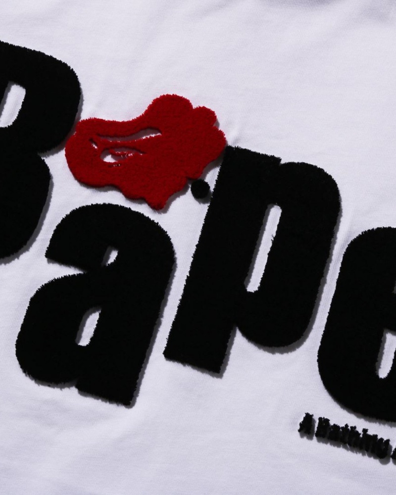 T Shirts Bape Heart Ape Head Relaxed Fit Blanche Homme | SJC-52508338