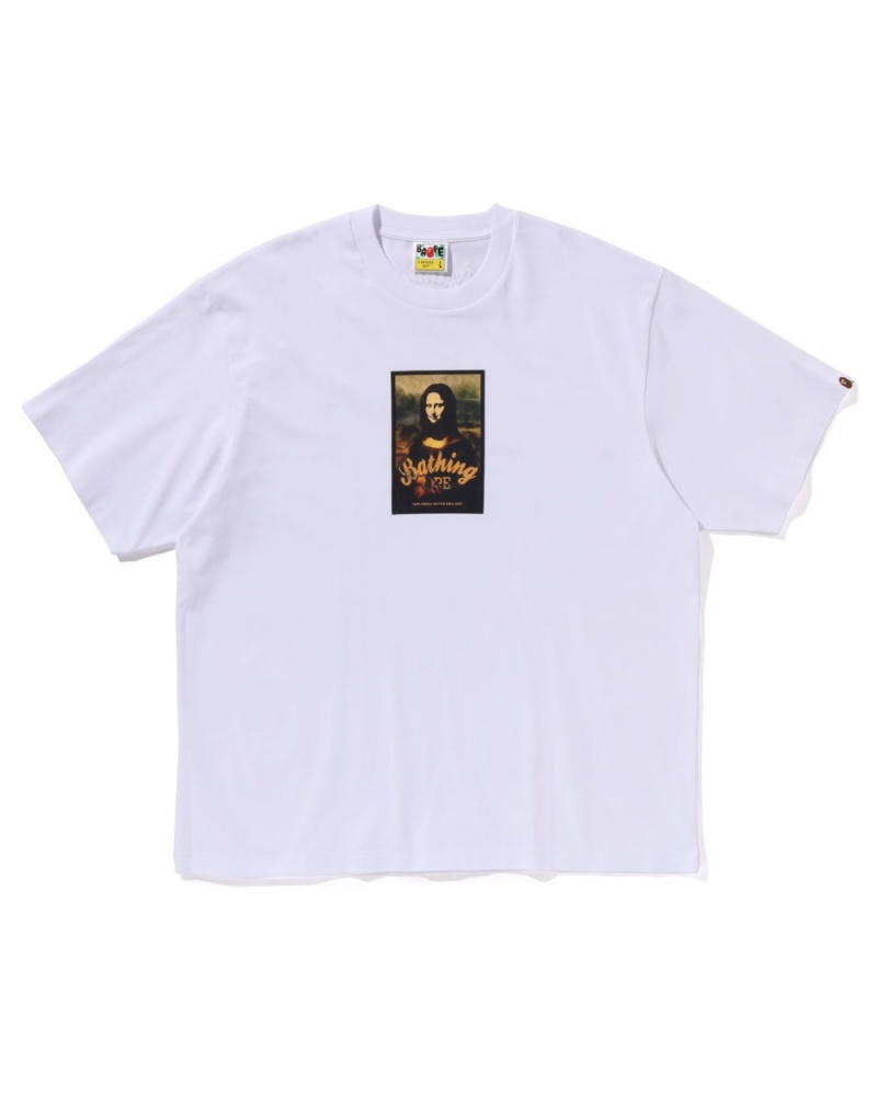 T Shirts Bape Art Print Relaxed Fit Blanche Homme | CYJ-14011596