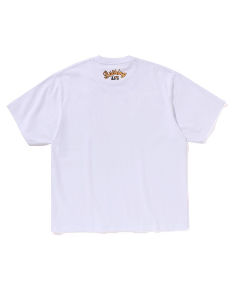 T Shirts Bape Art Print Relaxed Fit Blanche Homme | CYJ-14011596