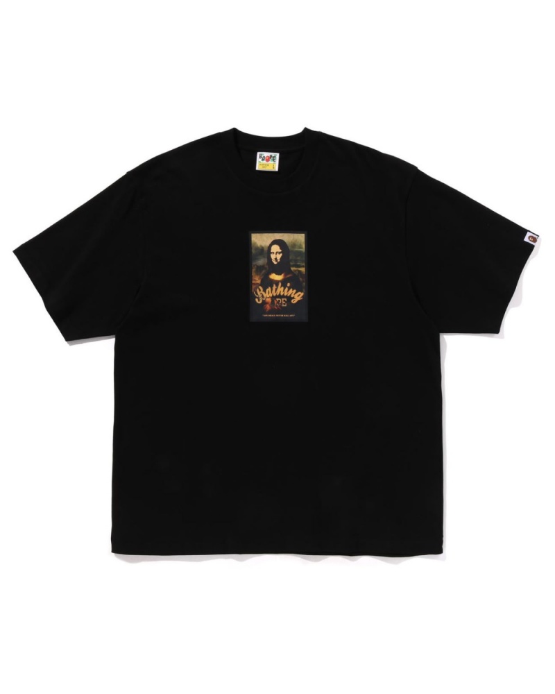 T Shirts Bape Art Print Relaxed Fit Noir Homme | KIV-64478419