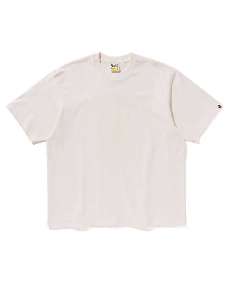 T Shirts Bape Bathing Ape Relaxed Fit Blanche Homme | JTK-44803594