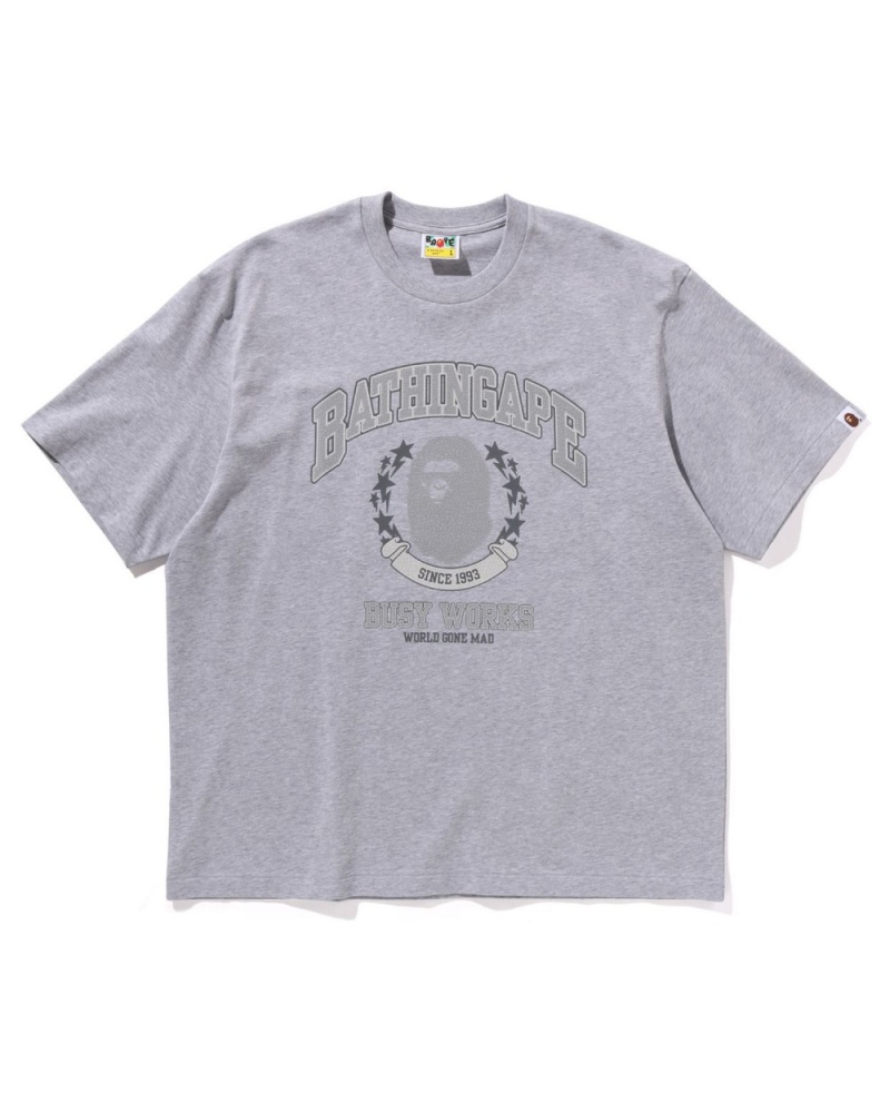 T Shirts Bape Bathing Ape Relaxed Fit Grise Clair Homme | TFZ-10030732