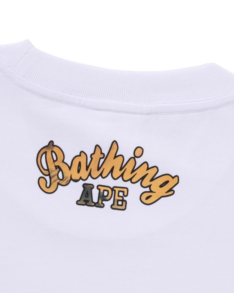 T Shirts Bape Art Print Relaxed Fit Blanche Homme | CYJ-14011596