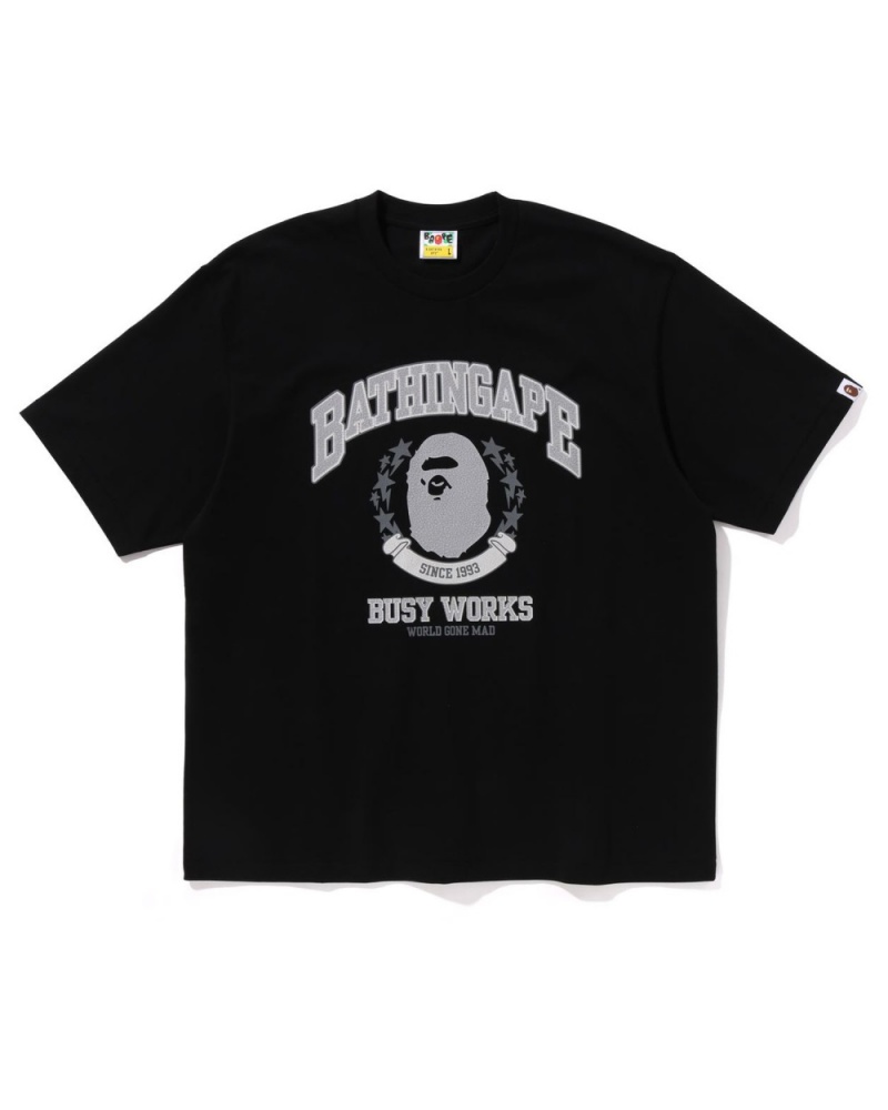 T Shirts Bape Bathing Ape Relaxed Fit Noir Homme | UDG-48208005