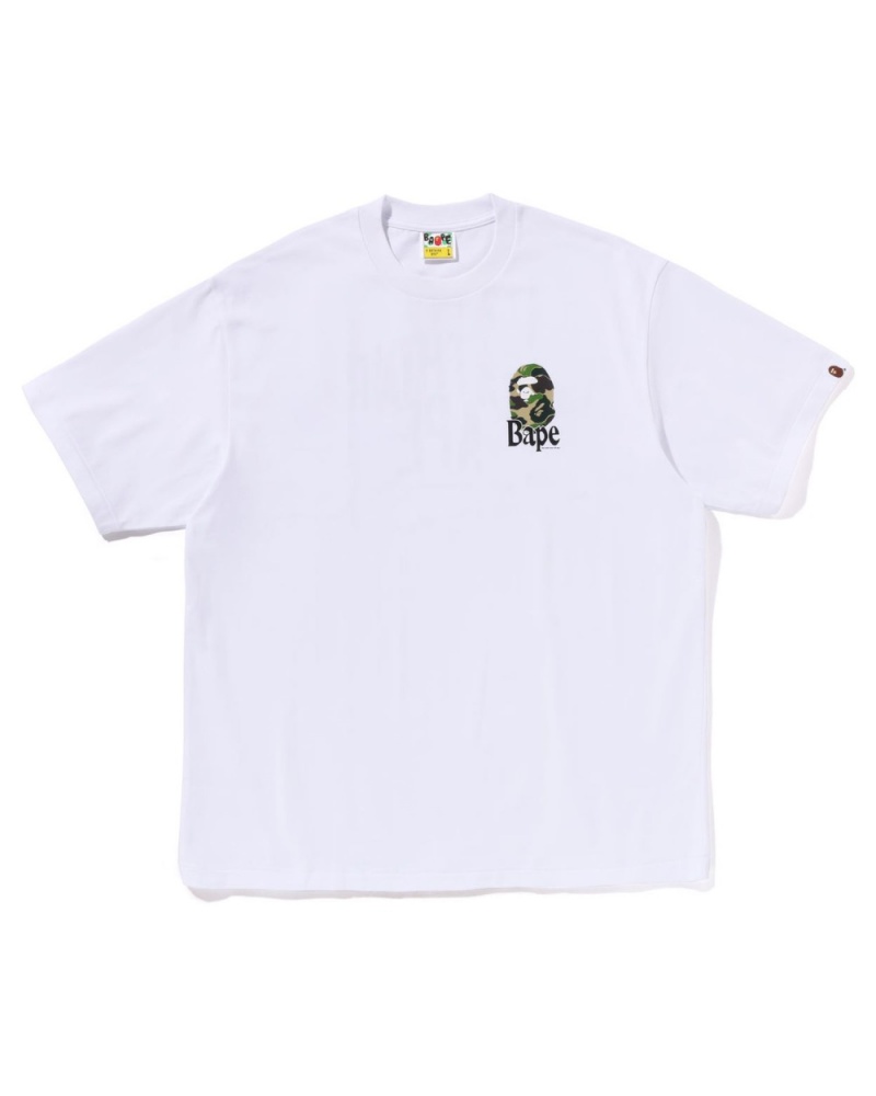 T Shirts Bape Flora Ape Head Relaxed Fit Blanche Homme | FBJ-78151403