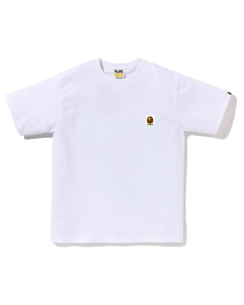 T Shirts Bape Ape Head Label Blanche Homme | VWG-73228774