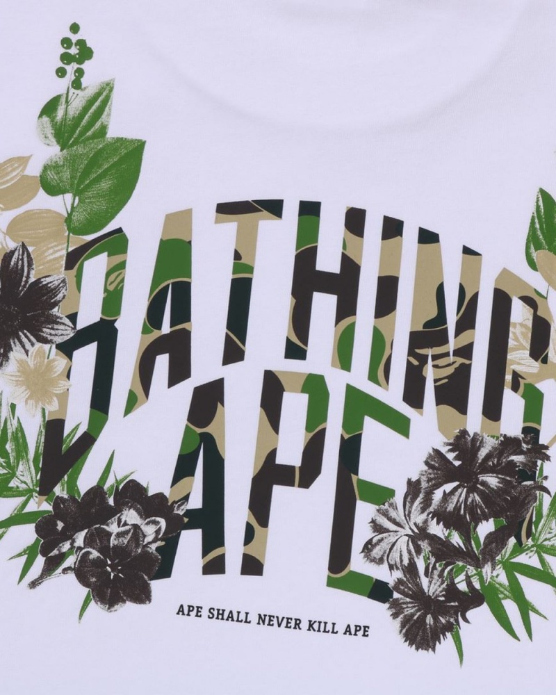 T Shirts Bape Flora Ape Head Relaxed Fit Blanche Homme | FBJ-78151403