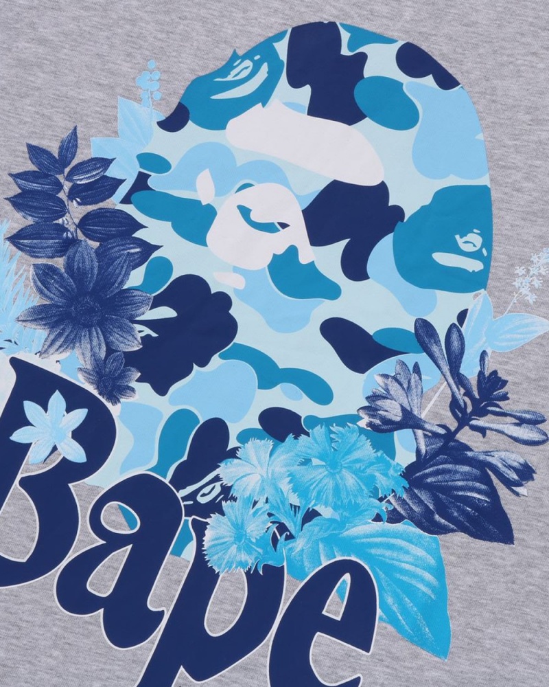 T Shirts Bape Flora Big Ape Head Relaxed Fit Grise Homme | OYJ-34508891