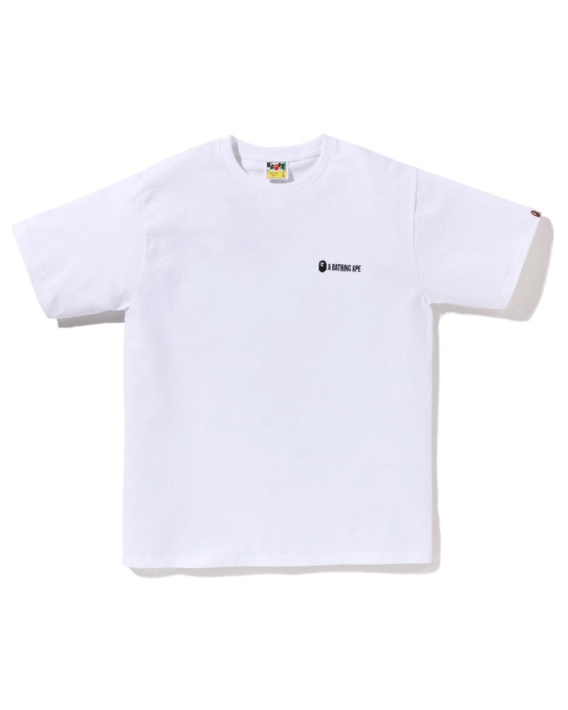 T Shirts Bape Small Logo Blanche Homme | ZLF-29402463