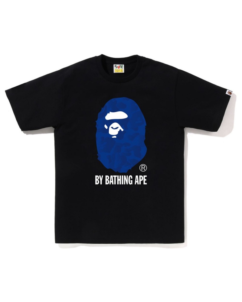 T Shirts Bape Ink Camo Ape Head Noir Homme | MHC-66622465