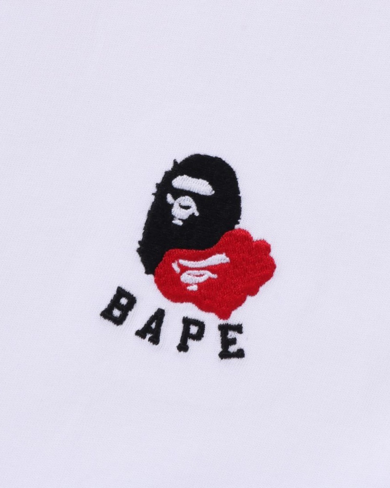 T Shirts Bape Ape Head 2 Point Relaxed Fit Blanche Homme | NSE-37748194