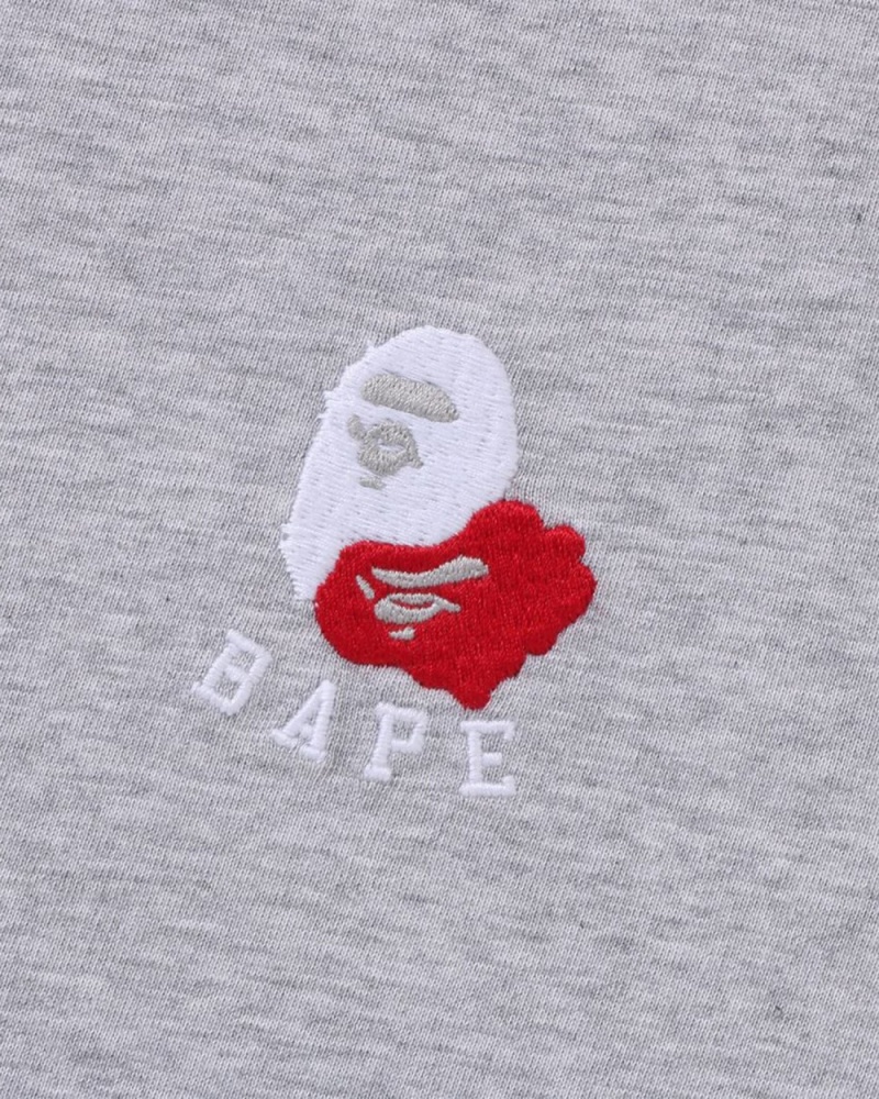 T Shirts Bape Ape Head 2 Point Relaxed Fit Grise Clair Homme | TZL-20339546