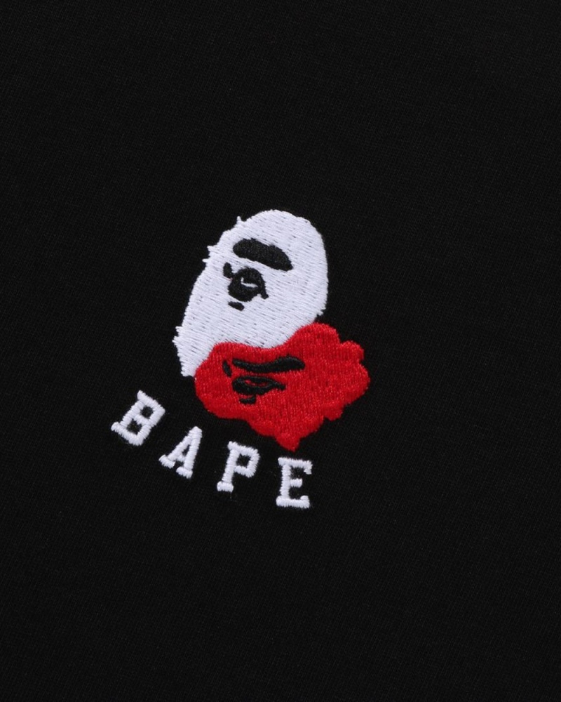 T Shirts Bape Ape Head 2 Point Relaxed Fit Noir Homme | AVL-19714558