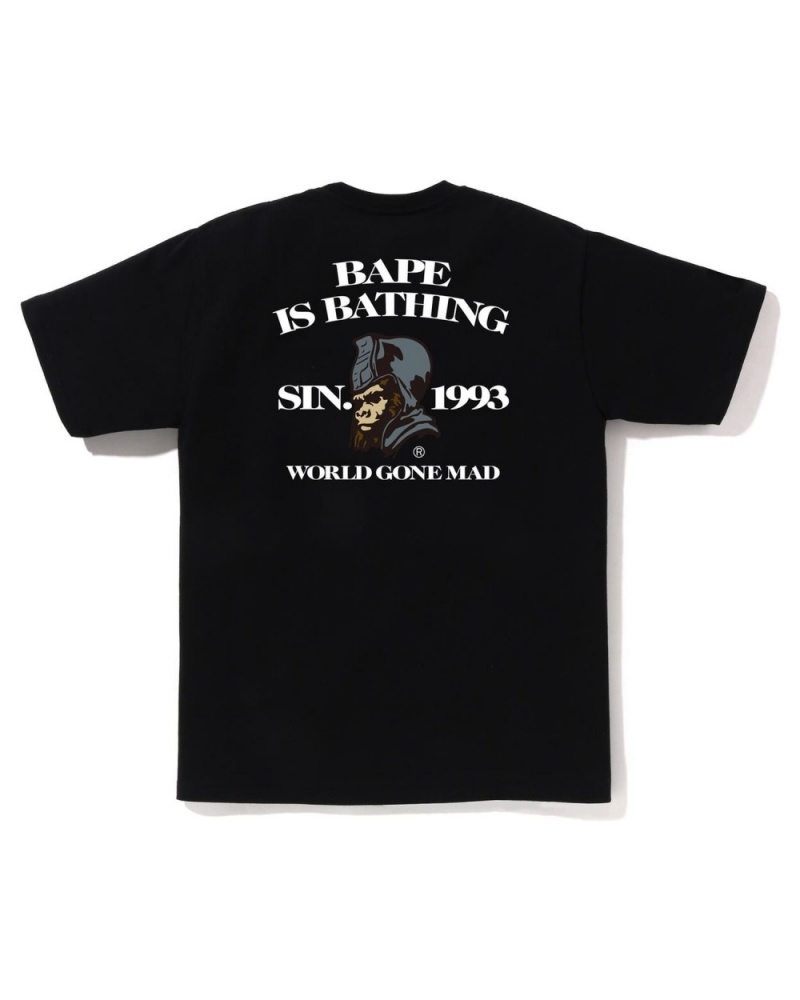 T Shirts Bape General Is Bathing Noir Homme | PXM-53635839