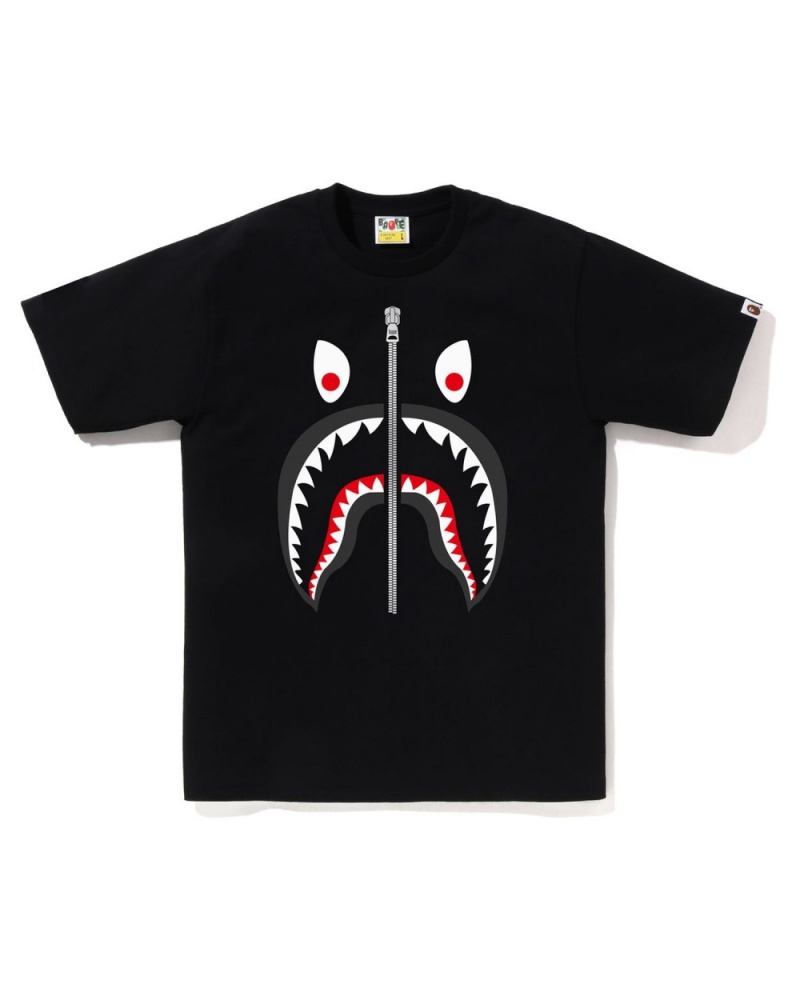 T Shirts Bape Mad Shark Noir Homme | XTX-95618393