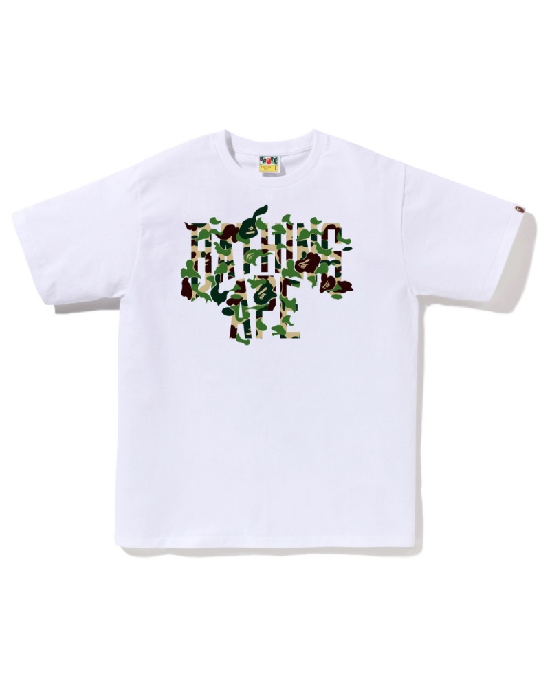 T Shirts Bape Abc Camo Rebuild Nyc Logo Blanche Homme | MCS-79823537