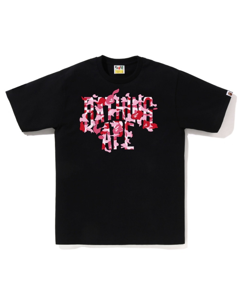 T Shirts Bape Abc Camo Rebuild Nyc Logo Noir Homme | SLX-39226662