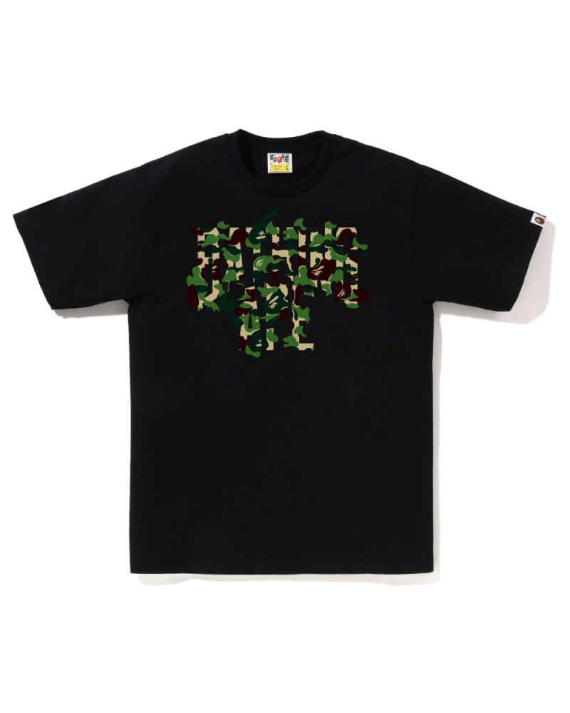 T Shirts Bape Abc Camo Rebuild Nyc Logo Noir Homme | OVF-92738080