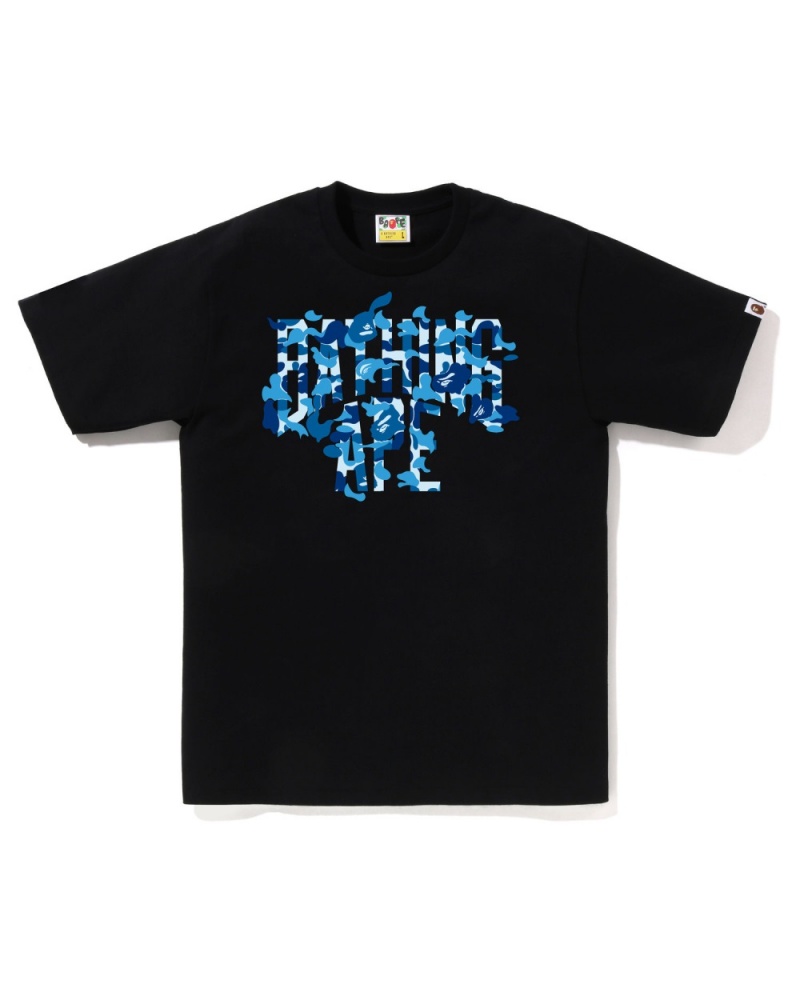 T Shirts Bape Abc Camo Rebuild Nyc Logo Noir Homme | ZKB-19350948