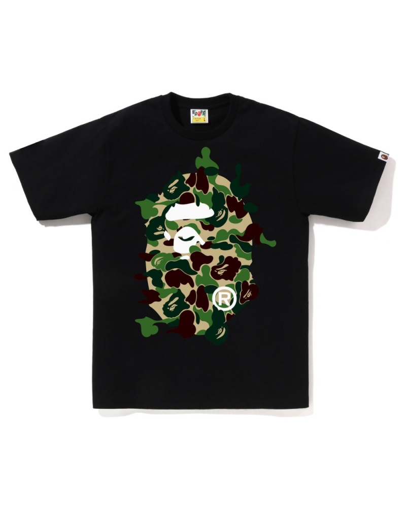 T Shirts Bape Abc Camo Rebuild Big Ape Head Noir Homme | INR-02044800