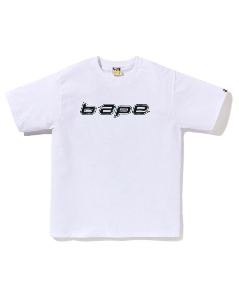 T Shirts Bape Silicon Logo Blanche Homme | ZBA-58503653