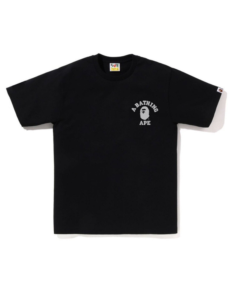 T Shirts Bape Liquid Camo College ATS Noir Homme | BJQ-27887916