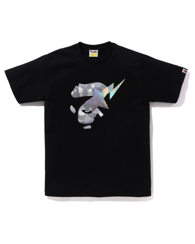 T Shirts Bape City Camo Ape Face STA Noir Homme | MEE-25038720