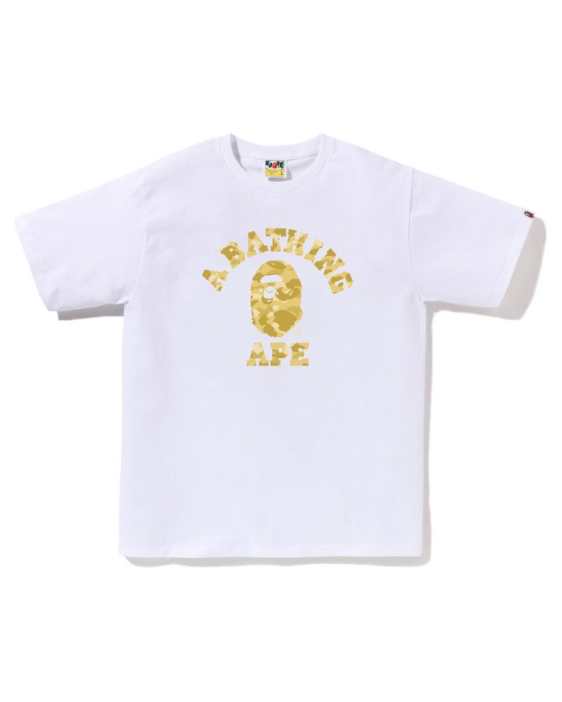 T Shirts Bape Color Camo College Blanche Homme | CRJ-38201506