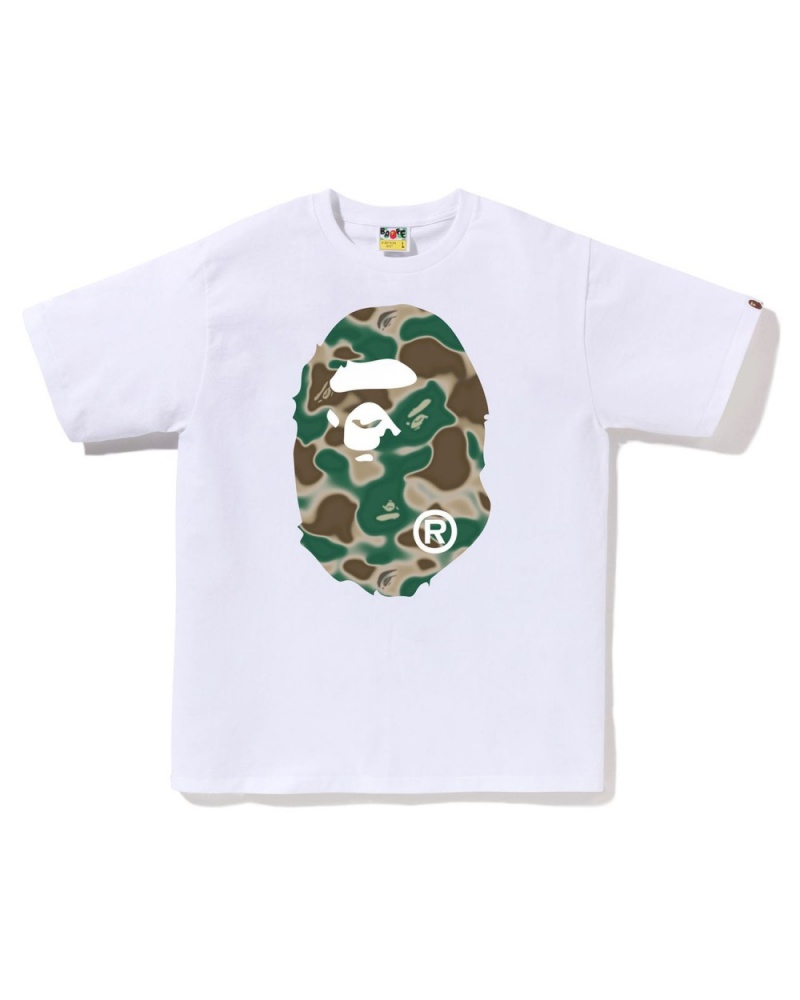 T Shirts Bape Liquid Camo Big Ape Head Blanche Homme | PKS-85866977